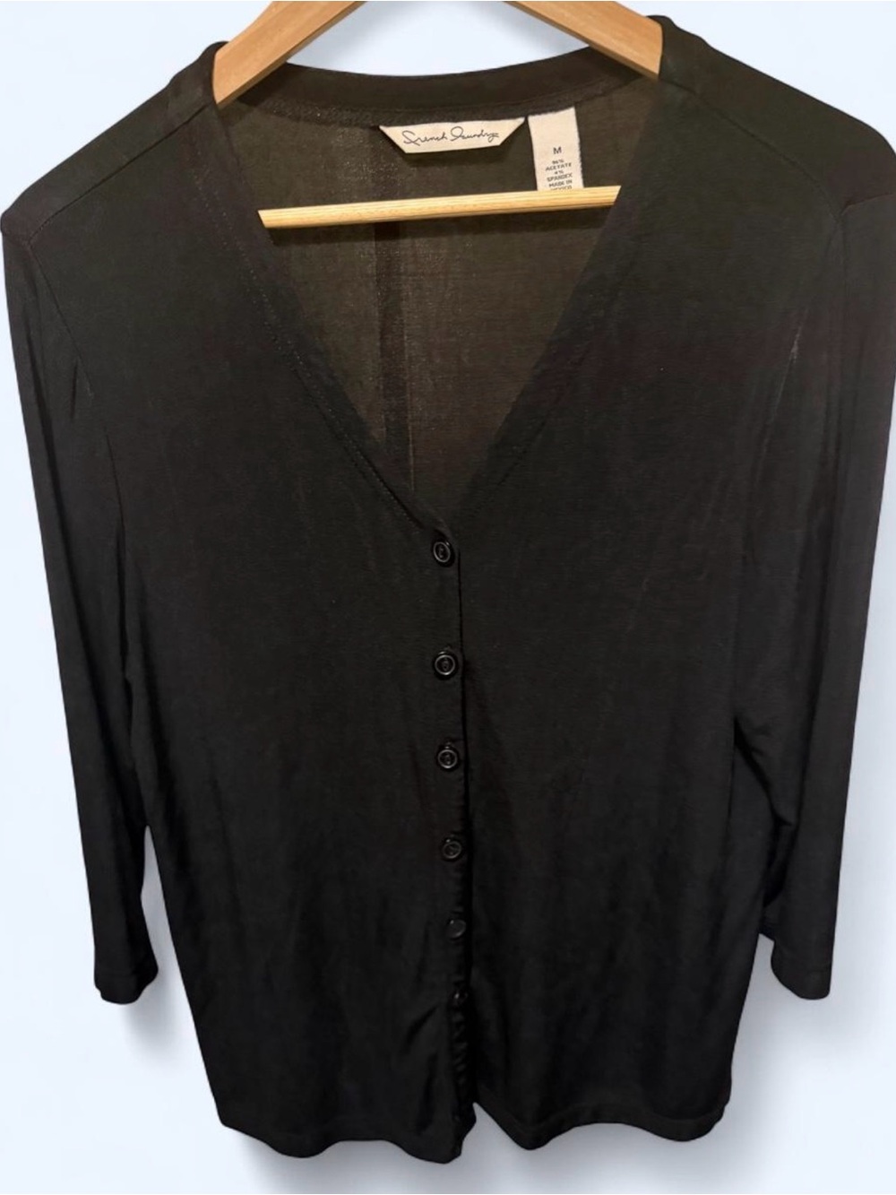 French Laundry Black V-Neck Pullover Top